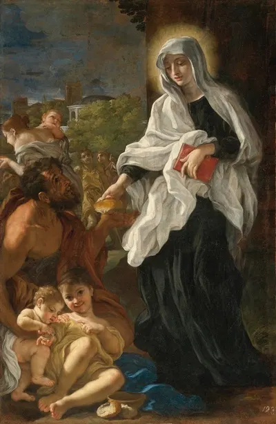 The Blessed Ludovica Albertoni distributing Alms by Giovanni Battista Gaulli — digital art print download