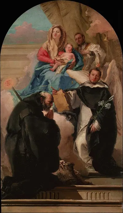 Madonna and Child with Three Saints by Джованни Доменико Тьеполо — digital art print download