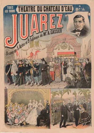 Théâtre du Château-d'Eau… Juarez by Imp. Franc, 1886 — digital art print download