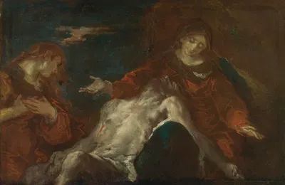 Pietà With Mary Magdalene by Джузеппе Баццани — digital art print download