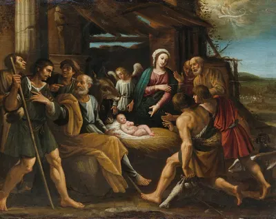 The Adoration Of The Shepherds by Giuseppe Vermiglio — digital art print download