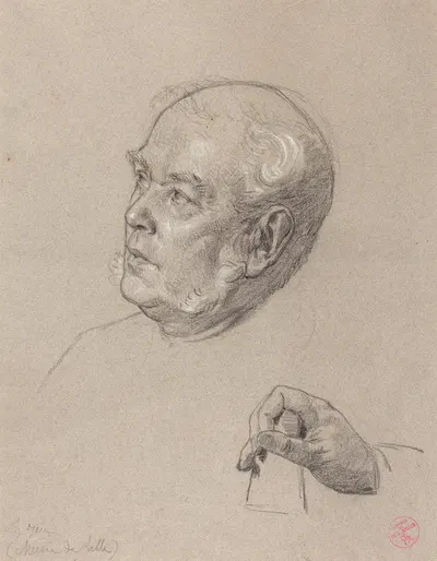 Head and Hand of a Man Throwing Dice by Charles Louis Müller — digital art print download