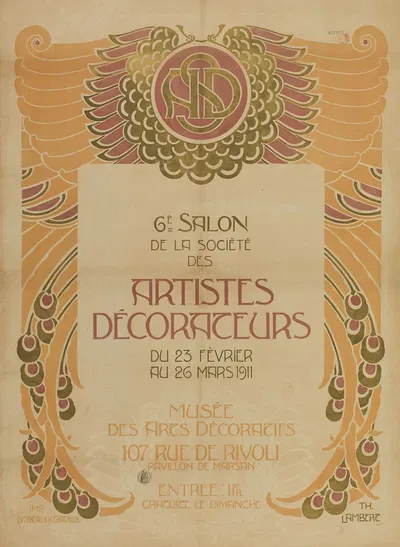 6e Salon de la Société des Artistes Décorateurs du 23 février au 26 mars 1911 by Imp. H. Chachoin, 1911 — digital art print…