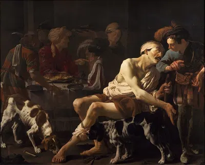 The Rich Man And The Poor Lazarus by Hendrick Ter Brugghen, 1625 — digital art print download