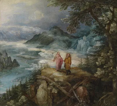 Mountain Landscape With The Temptation Of Christ by Ян Брейгель Старший — digital art print download