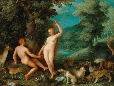The Temptation Of Adam In Paradise by Ян Брейгель Старший — digital art print download