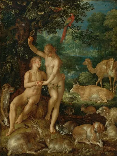 Adam And Eve by Иоахим Втеваль — digital art print download