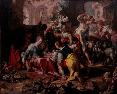 The Adoration Of The Shepherds by Иоахим Втеваль — digital art print download