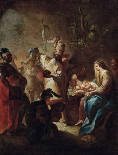 Anbetung Der Könige by Johann Evangelist Holzer — digital art print download