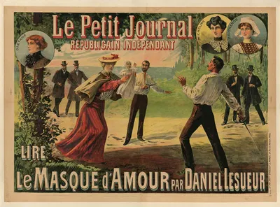 Le Petit Journal. Le Masque d'amour par Daniel Lesueur by Imp. J. Minot, 1903 — digital art print download