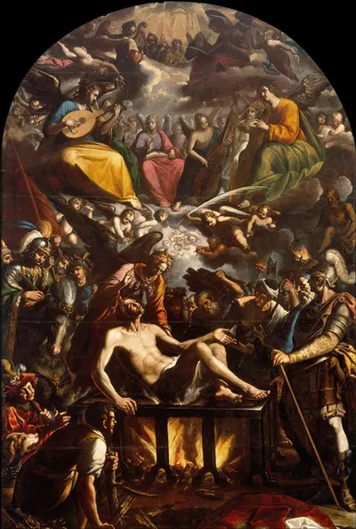The Martyrdom Of Saint Lawrence by José Juárez — digital art print download