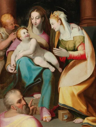 The Mystical Marriage Of Saint Catherine by Lorenzo Sabatini — digital art print download