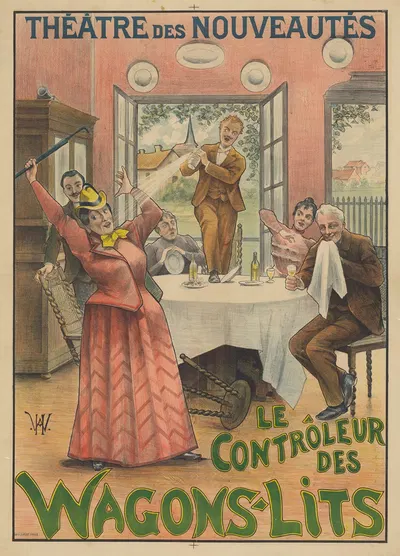 Théâtre des Nouveautés. Le contrôleur des wagons-lits by Имп. Поль Дюпон, 1898 — digital art print download