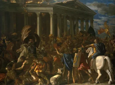 The Destruction And Sack Of The Temple Of Jerusalem by Николя Пуссен, 1625 - 1626 — digital art print download