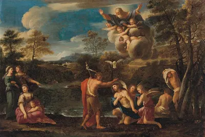 The Baptism Of Christ by Пьер Франческо Мола — digital art print download