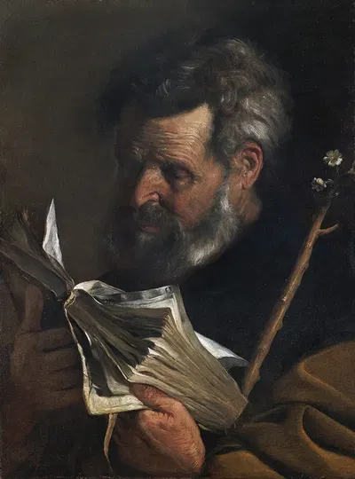Saint Joseph Reading A Book And Holding A Flowering Staff by Пьер Франческо Мола — digital art print download