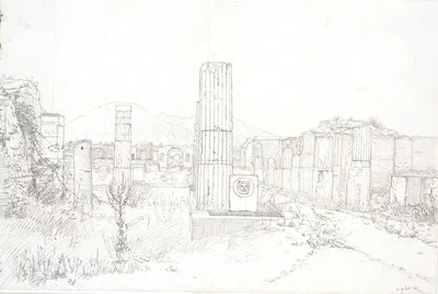 Parti af Forum i Pompeji by Кристен Кёбке, 1840 — digital art print download