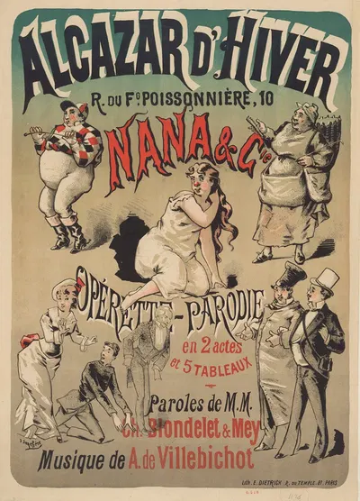 Alcazar d'Hiver… Nana et Cie by J. Jonchère, 1881 — digital art print download