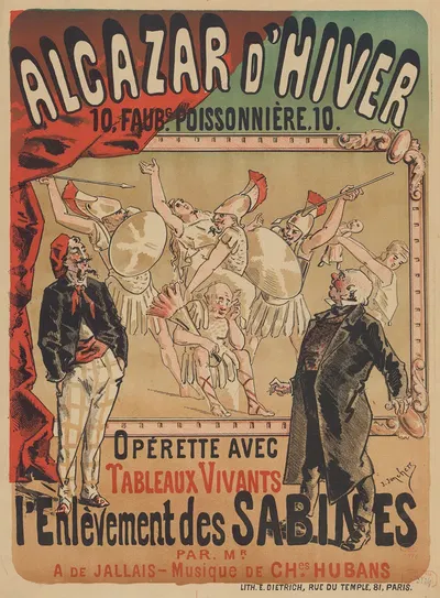 Alcazar d'Hiver… Opérette avec tableaux vivants by Ж. Жоншер, 1881 — digital art print download
