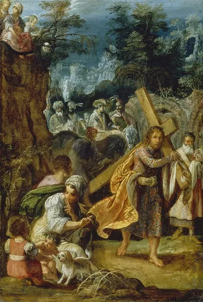 The Frankfurt Altarpiece of the Exaltation of the True Cross, Emperor Heraclius’ Entry into Jerusalem by Adam Elsheimer,…