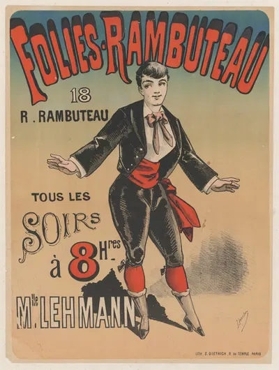 Folies-Rambuteau… Mlle Lehmann by Ж. Жоншер, 1881 — digital art print download
