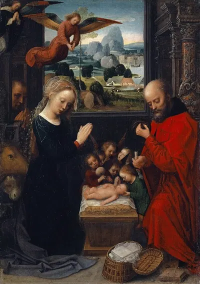 The Nativity by Адриан Изенбрандт, 1520 — digital art print download