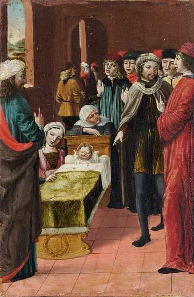 Saint Ambrose and the Miracle of the Bees by Ambrogio Bergognone — digital art print download
