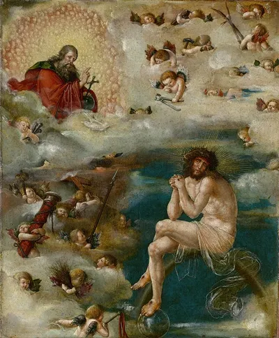 Christ Interceding with God the Father by Амбросий Гольбейн, 1515 — digital art print download