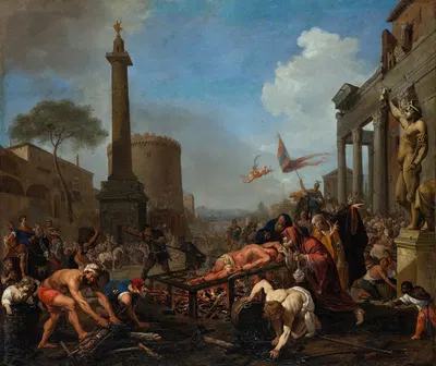 The Martyrdom of Saint Lawrence by Бартоломейс Бринберг, 1647 — digital art print download