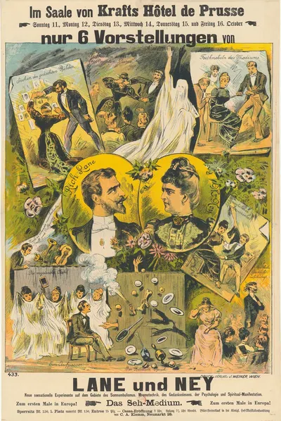 Im Saale von Krafts Hôtel de Prusse … nur 6 Vorstellungen von Lane und Ney by Дж. Вайнер, 1890-1900 — digital art print…