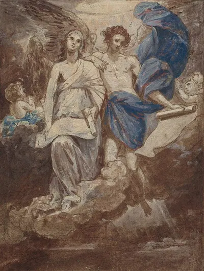 Study for a painting of The Angels Appearing to the Shepherds, 1774 by Benjamin West, 1771 - 1774 — digital art print…