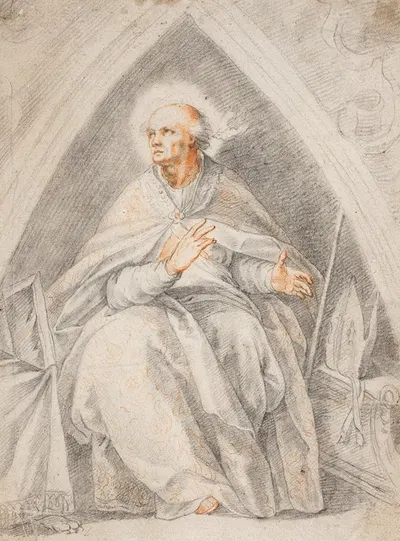 St Gregory seated by Giuseppe Cesari, 1567 – 1639 — digital art print download