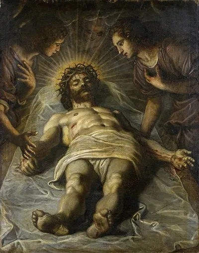 The Dead Christ with Two Angels by Circle of Tintoretto — digital art print download