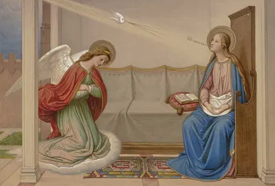 The Annunciation by Эдуард фон Штайнле, 1858 — digital art print download