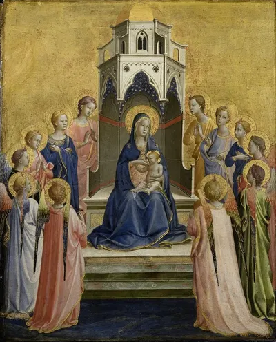 Madonna and Child Enthroned and Twelve Angels by Fra Angelico, 1420 – 1430 — digital art print download