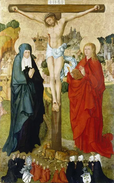 The Crucifixion with Donor Portraits of Wigand Märkel and His Family by Мастер Франкфурта — digital art print download