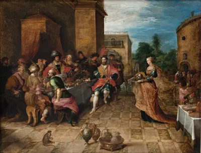 The Banquet of Herod. Salome Presents the Head of John the Baptist by Франс Франкен Младший, 1623 – 1626 — digital art…