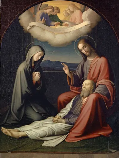 The Death of Saint Joseph by Johann Friedrich Overbeck, 1832–1836 — digital art print download