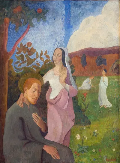 Decorative Picture. The Vision of Saint Francis with the Three White Virgins by Гад Фредерик Клемент, 1892 — digital art…