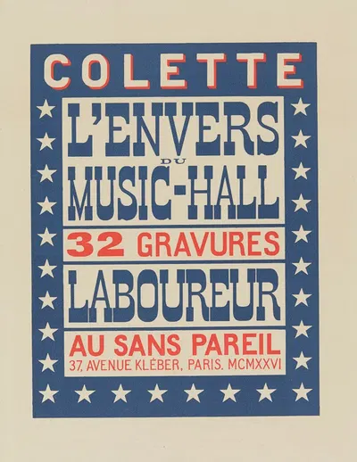 L'Envers du music-hall, Colette, Laboureur, 32 gravures by Жан-Эмиль Лабурёр, 1925 — digital art print download