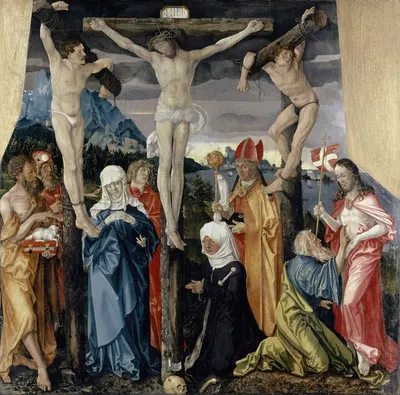 Christ Crucified with the Thieves, Saints, and a Female Donor by Ханс Бальдунг, 1512 — digital art print download