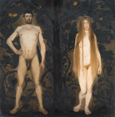 Adam and Eve by Харальд Слотт-Мёллер, 1890 - 1891 — digital art print download
