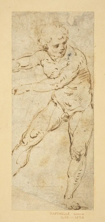 A Standing Male Nude by Follower of Raphael — digital art print download