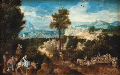 Landscape with the Flight into Egypt by Херри мет де Блес, 1500 – 1550 — digital art print download