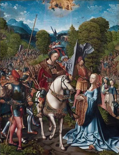 David and Abigail by Якоб Корнелис ван Оостсанен, 1485 – 1533 — digital art print download