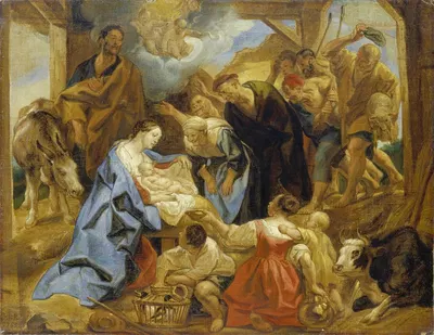 The Adoration of the Shepherds by Якоб Йордаанс — digital art print download