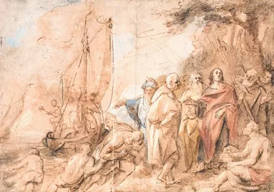 The Calling of Peter and Andrew by Якоб Йордаанс, 1616 – 1617 — digital art print download