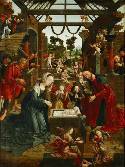 Nativity by Jacob Cornelisz. van Oostsanen, 1511–1520 — digital art print download