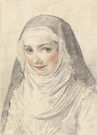 A Young Nun by Клод Меллан — digital art print download