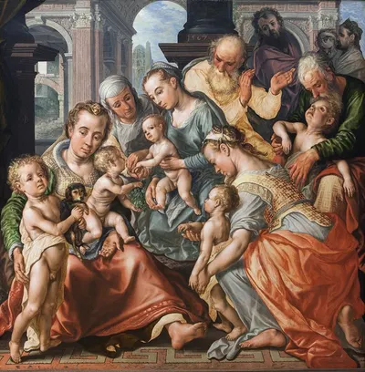 The Holy Kinship by Иоахим Бёйкелар, 1567 — digital art print download